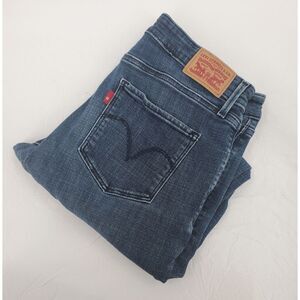 Levi's Mid Rise Skinny Stretch Blue Embroidered Flower Jeans Women's Size 30